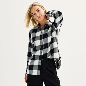 SO Juniors Small Black and White Flannel